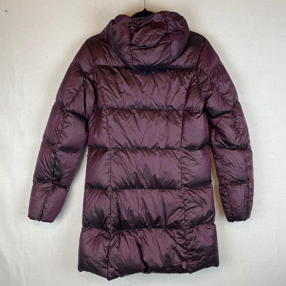 Eddie Bauer Luna Peak Down Parka Womens Small Plum Purple Puffer Jacket 550 Fill - Picture 2 of 7